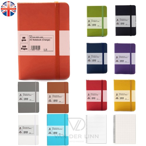 Van Der Linn A5 A6 A7 Notebook Hardback Ruled Squared Journal Note Stationery