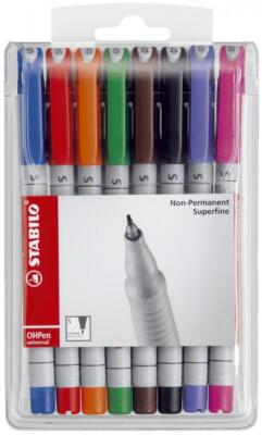 STABILO Folienstift OHPen universal, wasserlöslich, 8er Etui
