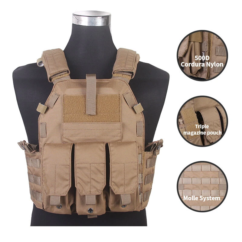 Emersongear Protective 094K Tactical Vest Body Armor Plate Carrier W/ Mag Pouch - Image 4 of 4