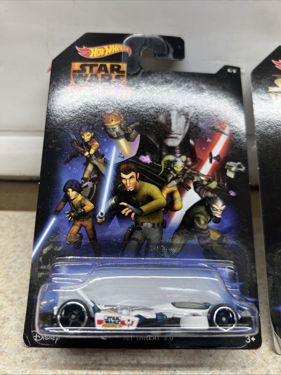 Lot of 2 Star Wars Hot Wheels Diecast Cars. Jet Threat 3.0 & Duel
