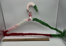 Vintage Clothes Hanger Mexico Crochet Mexican Flag Colors     16  Wide