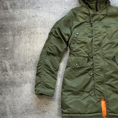 Alpha Industries N3B VF 59 Parka Jacket Sage Green Women's Size XS