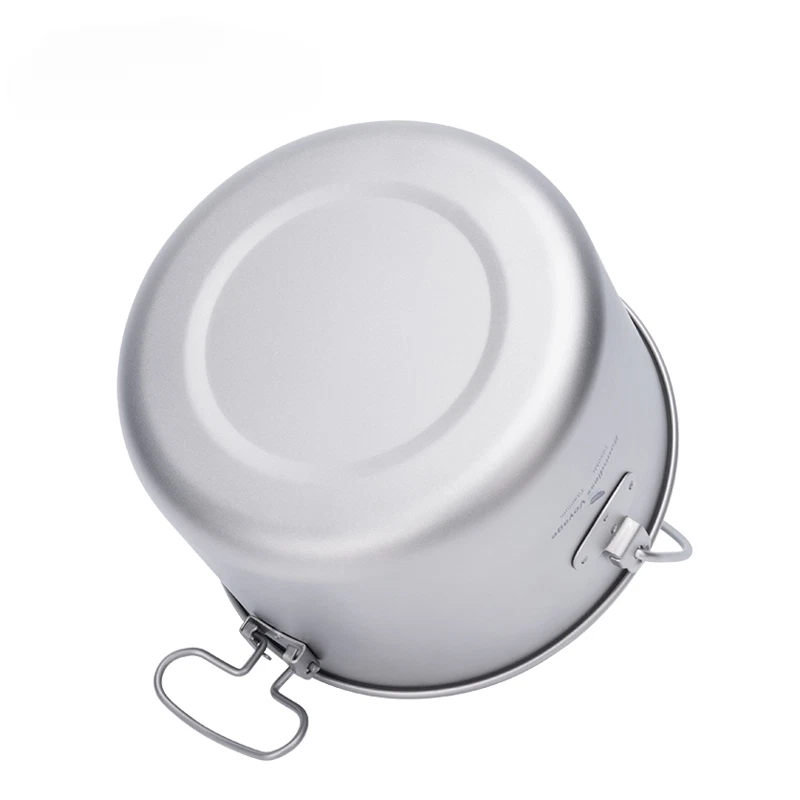 Titanium Pot Camping Cookware Hanging Soup Pot with Lid Outdoor Cooking Kitchen - Image 4 of 4
