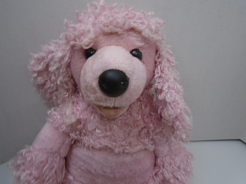 Build A Bear BAB Vtg Pink Plush POODLE Curly Hair Dog 18" Retired Magnet Mouth - Image 2 of 4