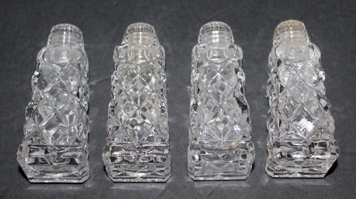 4- Vintage Cut Glass Crystal Salt & Pepper Shakers ~ 1958 ~ Excellent ~ 3.75"H - Picture 5 of 8