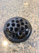 Vintage Black Amethyst Glass 16 Hole Flower Frog