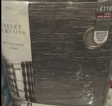 Next Metallic Ombre Stripe Eyelet Curtains 228 x 229cm RRP £110