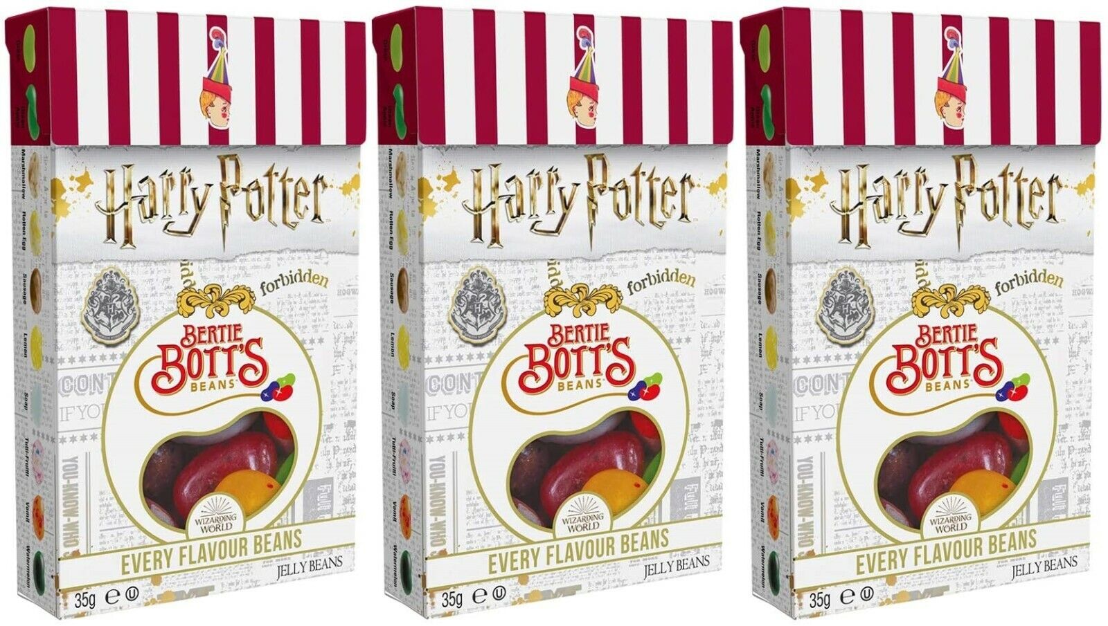 3x Jelly Belly Harry Potter Bertie Botts Sabor Frijoles 35 g Dulces Americanos