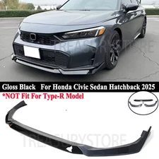 For Honda Civic Sedan Hatch 2025+ Yofer Glossy Black Front Bumper Lip Splitter