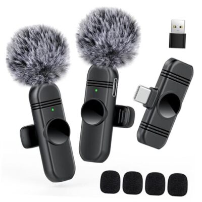 Type C Wireless Lavalier Microphone for USB C,Android and TYPE-C