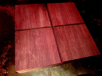 FOUR KILN DRIED EXOTIC PURPLEHEART BOWL BLANKS LUMBER LATHE 6 X 6 X 2''