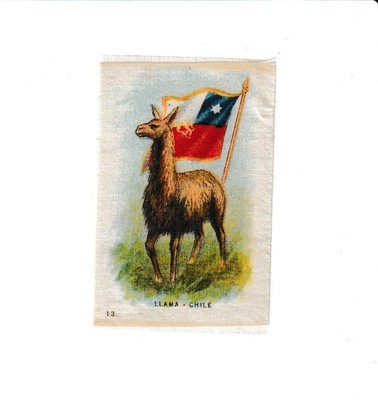 Tobacco Silk 1915 imperial tobacco animal flag series LLAMA CHILE