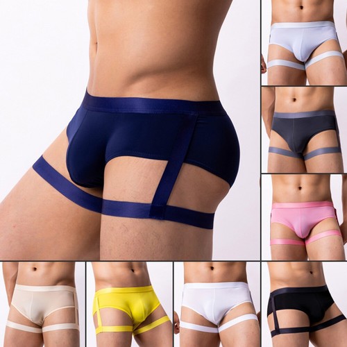 GUKOO Uomini Sexy Breve Pelle Slip Intimo Bikini Traspirante Morbidi Underwear Boxer Mutande - Foto 8