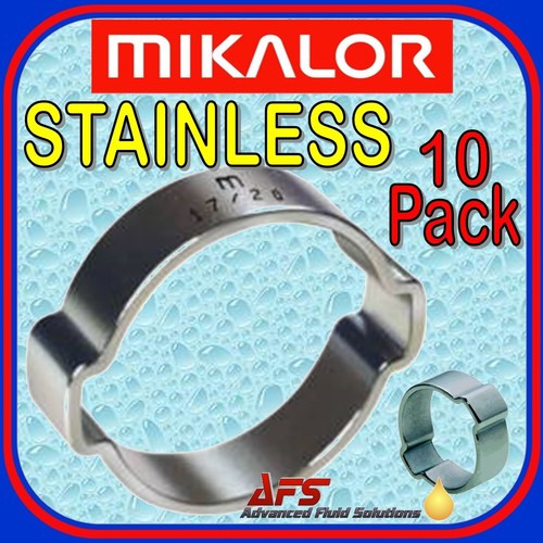 10 x 5mm - 7mm Stainless Steel DOUBLE 2 EAR O Clips Fuel Clamp Silicone Hose - 第 1/1 張圖片
