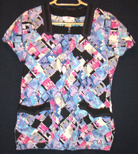 WHITE CROSS Abstract Print Scrub Top Size XS