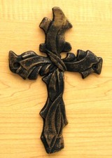 Ribbon Cross Set of 2 Brushed Gold