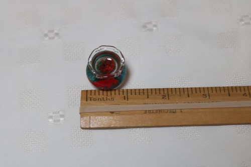 Dollhouse - Miniature Glass Fish Bowl Aquarium - 1:12 Doll House - Red - NEW - Picture 3 of 4