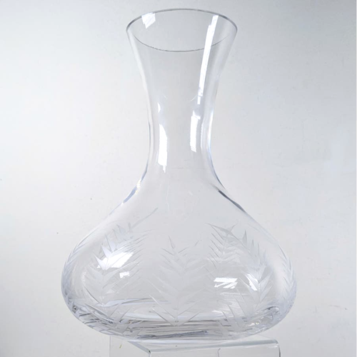 Tommy Bahama Hand Etched Palm Tree Blown Glass Wine Decanter - Picture 1 of 9