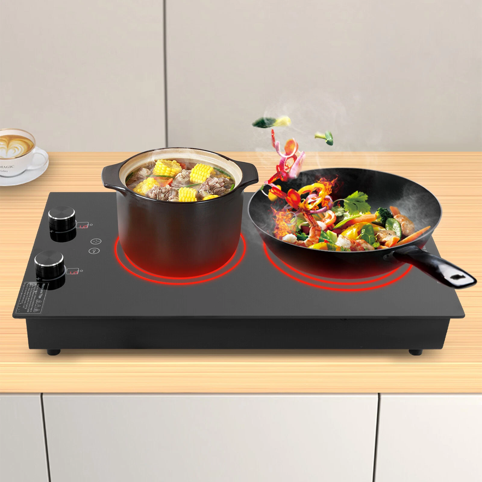 Electric Hob Cook Top Stove 110V Induction Cooktop 2 Burners Ceramic Cooktop
Opens in a new window o