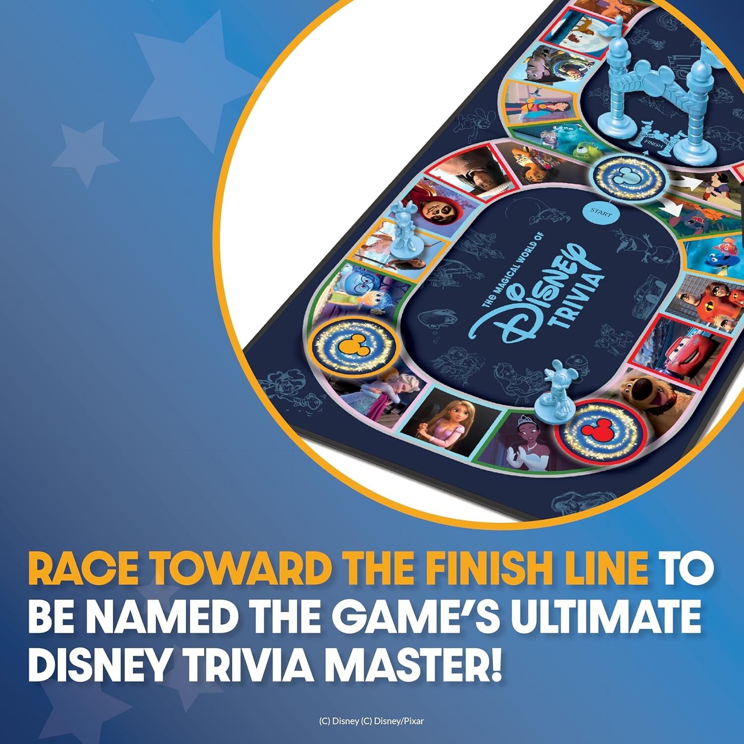 Disney Trivia Board Game - Family Fun Game Night Kids 6+ & Adults