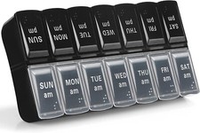 7 Day Weekly Pill Organizer Large AM PM Pill Case 2 Times A Day Pill Container