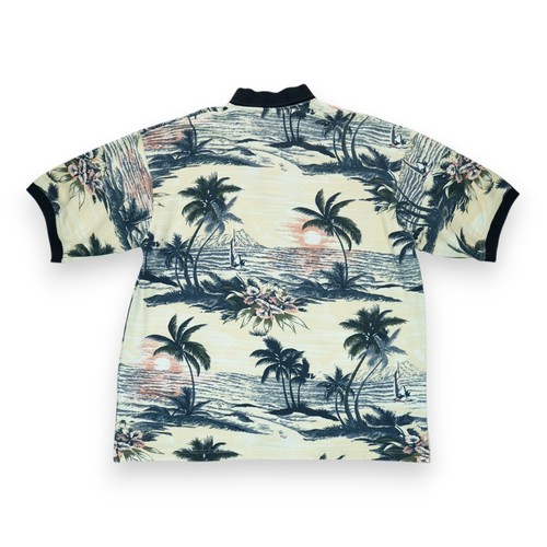 Palm Island Men's Polo Shirt Palms All Over Print Size XL Short Sleeve - Picture 5 of 5
