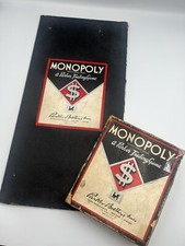 Vintage Monopoly 1937-40 Black Box  Board Metal Tokens Wood Houses and Hotels