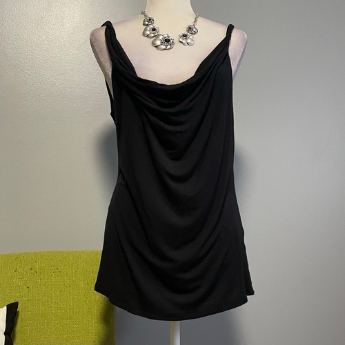 Halogen Black Cowl Neck Tank Top Large