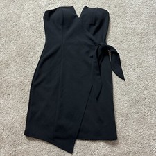 Black Strapless Cocktail Dress, Wrap Style, V Cut, Trixxi Clothing Company, S