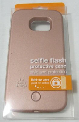 Reiko Samsung Galaxy S7 Edge LED Selfie Light-Up Illuminated Rose Gold Case 