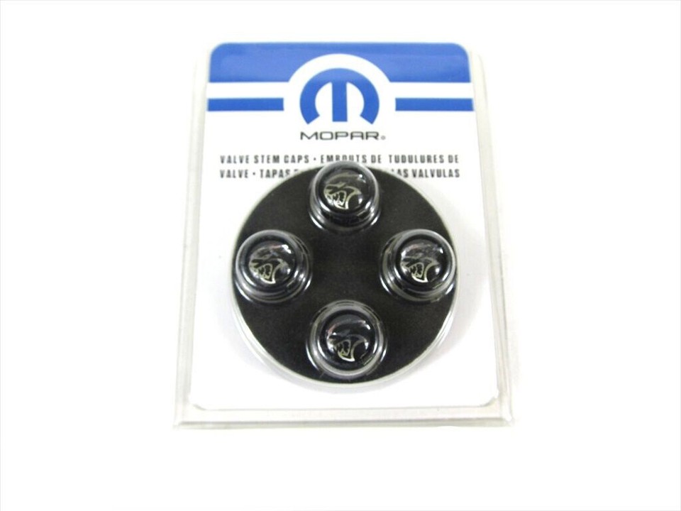 1524 DODGE CHALLENGER CHARGER HELLCAT 4 TIRE VALVE STEM CAPS W/ LOGO