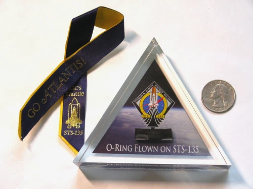 STS-135 Flown O-Ring in Lucite Space Shuttle Atlantis Last Shuttle Mission NASA