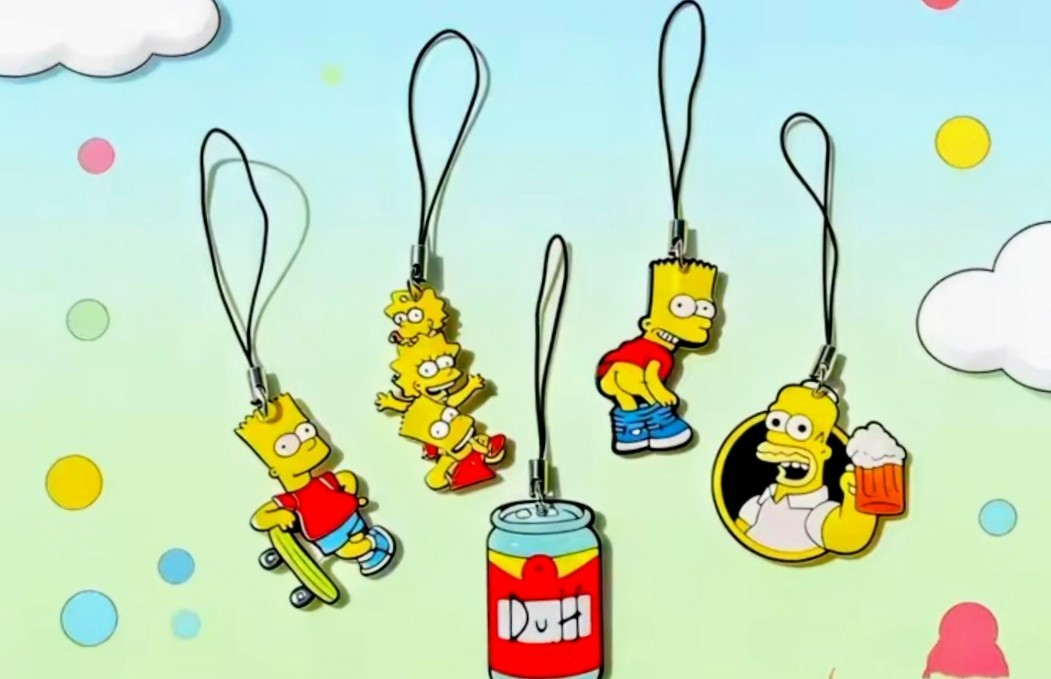 🌟 NEW 5 Piece Simpsons Acrylic Phone Charm Keychain Set 🛹 | eBay