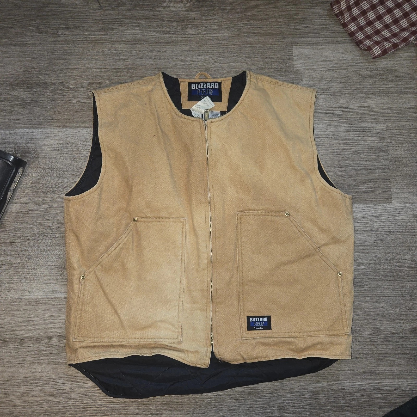 Vintage Walls Blizzard Pruf insulated duck canvas work vest Size Large Tan