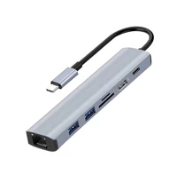 Laser USB-C 7 Port Hub with HDMI Ethernet PD Charging SD Reader