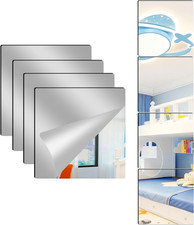 4 Pack Acrylic Mirrors for Wall,12 x 12 Inch Self Adhesive Frameless Small Mi...