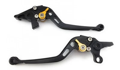 Paire Leviers Longs Noir Or Pour KAWASAKI KLE 500 KLE500 KLE-500 LE500A 1991-06 - Photo 1/4