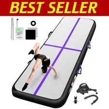Inflatable Gymnastics Mat - 10ft to 20ft Options with Electric Pump Included