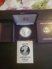 1989 Silver American Eagle Coin. One Once Proof Uncirculated With Box