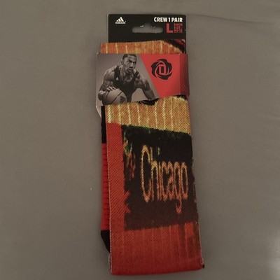 Adidas Derrick Rose Socks Men s 9.5-12 L Bulls Red Sweet Home Chicago New 1 Pair