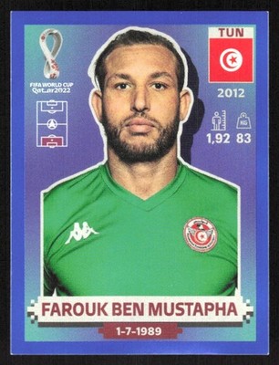 2022 Panini FIFA World Cup BLUE Parallel Sticker Farouk Mustapha Tunisia #TUN 4