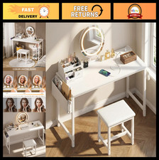 Lighted Makeup Vanity Desk with Chair