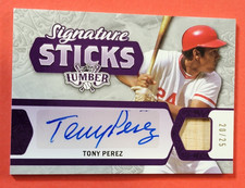 Tony Perez AUTOGRAPH GAME USED BAT CARD #d20/25 2022 LEAF Lumber CINCINNATI REDS