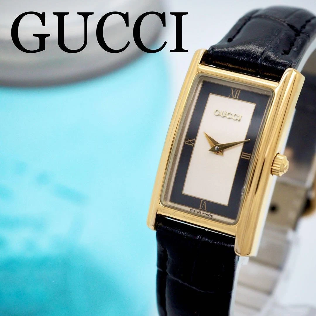 Montre femme Gucci carrée dorée 2600L facile à acheter authentique