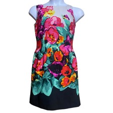 Adrianna Papell bright floral sleeveless sheath / pencil dress - women's 6