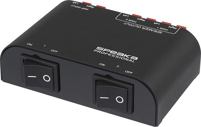 SpeaKa Professional 2 Port Lautsprecher-Umschalter Klemmanschluss Metallgehäuse