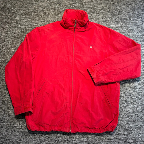 Gant, GANT Bomber Jacket Mens Medium Red Harrington Windbreaker Coat Casual Vintage