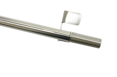 GARDINIA Klemmstange Press&Go Zylinder Ø 8/10 mm Edelstahloptik 110 cm Vorhang