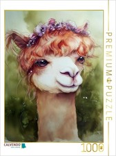 CALVENDO Puzzle Alpaka mit Fr hlingsblumen 1000 Teile Lege-Gr e 64 48 cm Fo