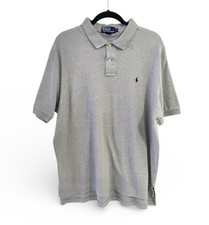 Polo Ralph Lauren Polo Shirt Mens XL Gray Cotton Pony Logo Short Sleeve preppy